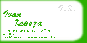 ivan kapsza business card